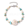 Summer Beach Natural Shiva Eye Shell Link Bracelets BJEW-JB10287-3