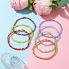 7Pcs 7 Styles Faceted Frosted Glass Beaded Stretch Bracelets for Women BJEW-JB10187-2