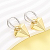 Two Tone Heart Brass Hoop Earrings EJEW-D322-12GP-02B-2