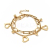 Heart and Round Ball Charm Multi-strand Bracelet BJEW-G639-05G-1