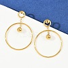 304 Stainless Steel Ring Dangle Stud Earrings X-EJEW-K268-34G-1
