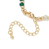 Brass & Dyed Natural Malaysia Jade Rondelle Beaded Bracelets for Women BJEW-JB13323-04-4