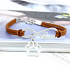 Infinity & Paw Print & Word Love Alloy with Suede Cord Charm Bracelets FS-WG0006A-10-1