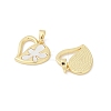 Brass Pave Natural White Shell Pendants KK-R213-02G-03-2