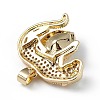 Real 18K Gold Plated Rack Plating Brass Micro Pave Clear Cubic Zirconia Pendants KK-C015-13G-13-3