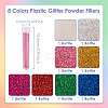 8 Bottles 8 Colors Plastic Glitter Powder Fillers AJEW-TA0001-36-3
