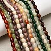 Natural Xiuyan Jade & Carnelian & Jade & Rhodonite & Mahogany Obsidian & Lepidolite & White Jade Beads Strands G-K362-I-02-1