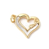 Brass Pave Natural White Shell Pendants KK-S522-08D-G-1