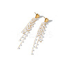 304 Stainless Steel & Plastic Pearl Tassel Stud Earrings WG7F267-01-1