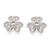 Brass Micro Pave Clear Cubic Zirconia Bead Caps KK-Q071-11P-02-1