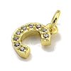 Letter Brass Micro Pave Clear Cubic Zirconia Pendants KK-K354-06G-C-2