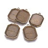 Tibetan Style Pendant Cabochon Settings X-TIBEP-A22961-AB-FF-1