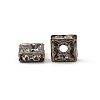 Brass Rhinestone Spacer Beads RB-A013-6x6-01B-2