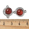 Brass Micro Pave Clear Cubic Zirconia Connector Charms KK-R210-30P-02-3