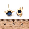 Bat Brass Glass Stud Earrings for Women EJEW-G428-15G-5