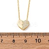 925 Sterling Silver Micro Pave Clear Cubic Zirconia Heart Pendant Necklaces for Women NJEW-D316-04G-5