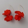 Acrylic Flower Dangle Earrings EJEW-WH0009-30G-1