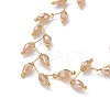 Electroplate Faceted Oval Glass Beaded Necklaces NJEW-JN02625-04-2