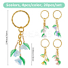 20Pcs 5 Colors Glass Keychain KEYC-FH00057-2