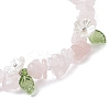 Natural Rose Quartz Chip Beaded Stretch Bracelets for Women BJEW-JB12311-02-4