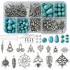Tibetan Style Chandelier Components and Pendants with Synthetic Turquoise Beads Sets DIY-FS0005-75-1