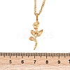 304 Stainless Steel Rose Flower Pendant Necklaces for Women NJEW-K255-52G-5
