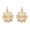 Brass Micro Pave Cubic Zirconia Pendants ZIRC-G168-50G-1