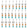 24Pcs 6 Styles Ocean Series Synthetic Turquoise Pendant Decorations HJEW-FH00109-1