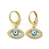 Horse Eye Real 18K Gold Plated Brass Dangle Leverback Earrings EJEW-Q797-23G-04-1