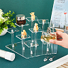 10-Slot Transparent Acrylic Minifigures Display Risers ODIS-WH0043-29B-3