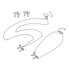 Bowknot 304 Stainless Steel 
Stud Earrings & Necklaces & Bracelets Sets SJEW-Q001-02P-2