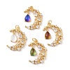 Brass Micro Pave Cubic Zirconia Pendants ZIRC-H122-04G-1