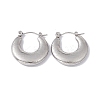 Non-Tarnish 304 Stainless Steel Croissant Hoop Earrings for Women EJEW-G314-06P-1