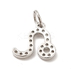 Brass Micro Pave Cubic Zirconia Charms KK-E077-02P-01-2