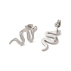 Non-Tarnish 304 Stainless Steel Snake Stud Earrings for Women LS-EJEW-A035-01P-2