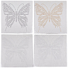 4Pcs 4 Colors Butterfly Glitter Hotfix Rhinestone DIY-FH0007-36-1