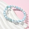 Round Natural Hemimorphite Beaded Stretch Bracelets for Men Women BJEW-B136-01B-3