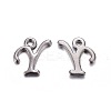 Gunmetal Plated Alloy Letter Pendants PALLOY-J718-01B-Y-1