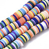 Handmade Polymer Clay Beads Strands CLAY-R089-6mm-084-1