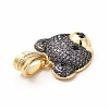 Rack Plating Brass Micro Pave Cubic Zirconia Pendants KK-G456-22G-4