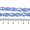 Opaque Solid Color Electroplate Glass Beads Strands EGLA-N013-J6mm-B06-4