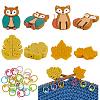 32Pcs 12 Styles Food Grade Eco-Friendly Silicone Beads with Baking Paint Zinc Alloy Knitting Stitch Marker Rings SIL-BC0001-08A-1