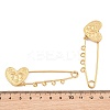 Heart Face 304 Stainless Steel Safety Pins Brooch Findings SA-CBA098D-15B-G04-3
