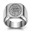 The Seven-Pointed Star Pattern 304 Stainless Steel Finger Rings FS-WGB7142-07-1