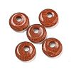 Natural Red Jasper Donut/Pi Disc Charms G-G142-02K-1