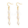 Freshwater Pearl 304 Stainless Steel Dangle Earrings for Women BV3455-1-3