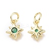 Brass Micro Pave Cubic Zirconia Pendants KK-P188-H01-G-2