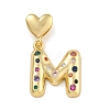 Brass Micro Pave Colorful Cubic Zirconia Pendants KK-P281-01G-M-1