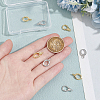8Pcs 4 Styles Brass Spring Gate Rings KK-BC0013-65-3