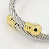 Trendy Men 304 Stainless Steel Torque Bangles BJEW-L087-02-2